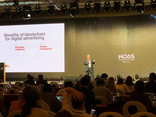 Brave co-founder and CEO Brendan Eich giving a keynote address at the World Digital Asset Summit in Singapore on May 3, 2018